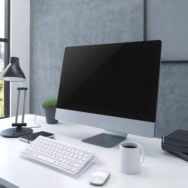 Alt view image 3 of 7 - 4 Pack Acrylic Computer Keyboard Stand, Clear Tilted Ergonomic Keyboard Tray Riser Holder for Office Desk, Home Use