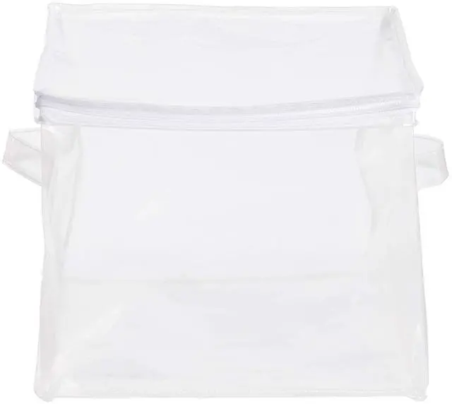 Alt view image 2 of 4 - Clear Zippered Storage Bags for Closet Organization, Stackable Clothing and Linen Storage Containers, 3-Pack