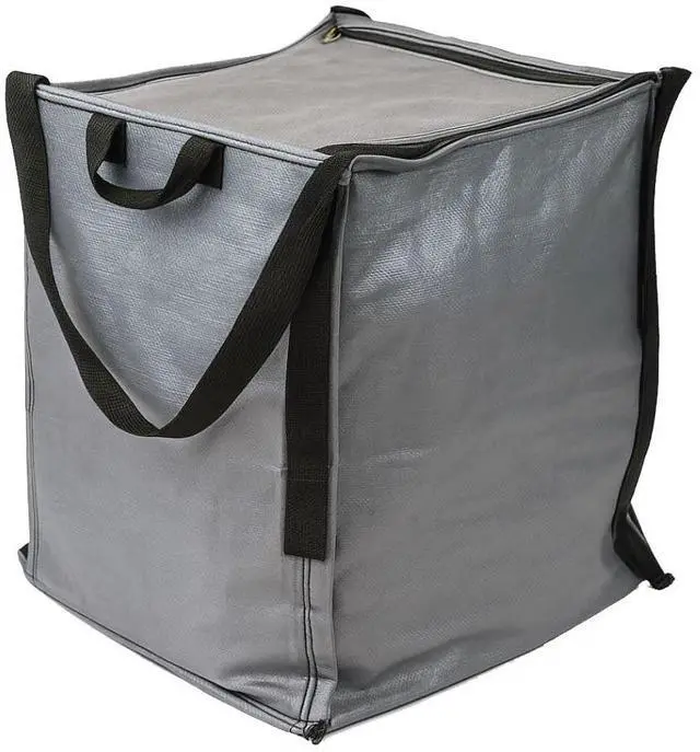 Main image of Heavy Duty Storage Tote Bag with Zipper Top 22-Gallon Rugged Woven Polypropylene Moving Bag, Reusable Self-Standing Design, Holds up to 500 Pounds, Single, Gray