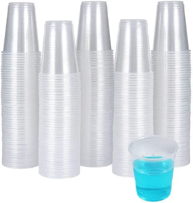 Main image of 300 Pack 3 OZ Clear Plastic Cups,Disposable Bathroom Mouthwash Cups, Small Plastic Espresso Tumblers Ideal for Drinking Tasting, Food Samples