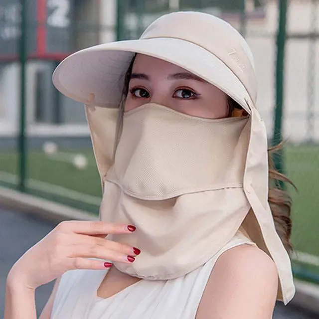Alt view image 3 of 5 - Outdoor UPF 50+ UV Sun Protection Waterproof Breathable Face Neck Flap Cover Folding Sun Hat for Men/Women (US, Alpha, Medium, Khaki)