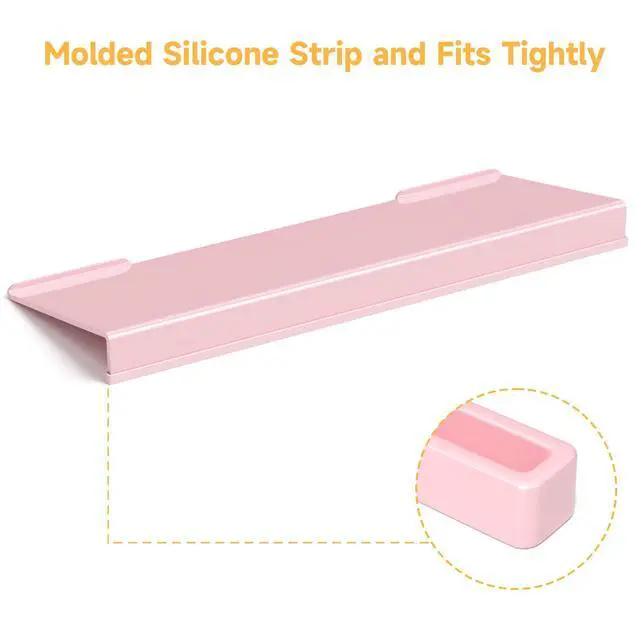 Alt view image 6 of 7 - Ergonomic Computer Keyboard Stand - 17 Inch Pink Acrylic Keyboard Riser for Desk Tilted Keyboard Holder Tray with Non-Slip Strip for Home Office Easy Typing & Working