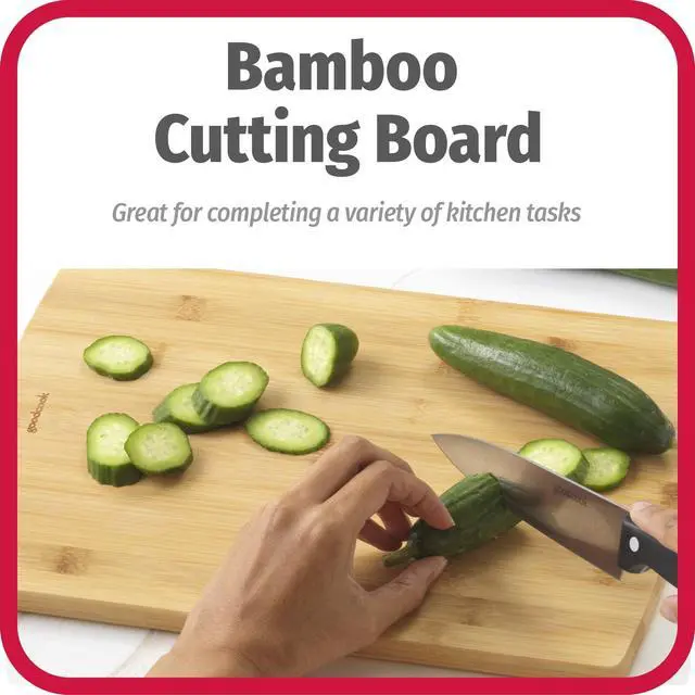 Alt view image 2 of 6 - Everyday 10" x 14" Bamboo Cutting Board, Durable Edge-Grain Wood, Moisture-Resistant, Knife-Friendly, Wooden Chopping Board for Kitchen, Low-Maintenance, Natural Bamboo