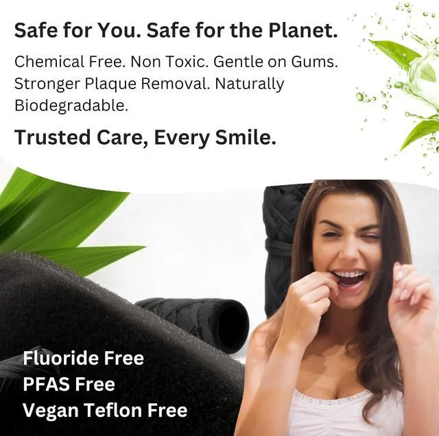 Alt view image 7 of 7 - Bamboo Charcoal Dental Floss | Mint & Candelilla Wax | Vegan & Biodegradable (4 Refills Pack) | Pfas Free