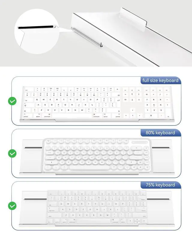 Alt view image 5 of 6 - Acrylic Computer Keyboard Stand for Desktop (Clear), Ergonomic Keyboard Tilted Elevated Rack Key Board Tray Holder Riser Stand for Office Home Desk Work Supplies