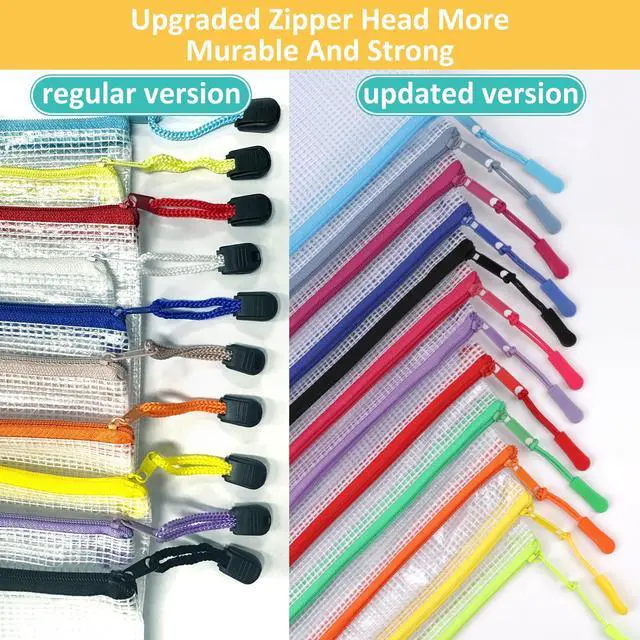 Alt view image 4 of 6 - 12pcs Mesh Zipper Pouch Bags, A4 Puzzle Bag (12 Colors, 12 Packs) for Organizing, Classroom Must Have Storage Bag, File Bags for School, Board Games and Office Supplies