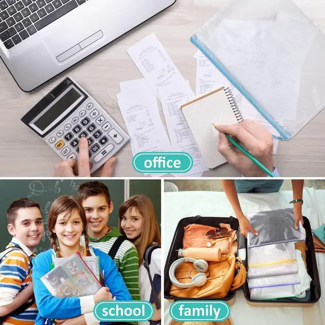Alt view image 6 of 6 - 12pcs Mesh Zipper Pouch Bags, A4 Puzzle Bag (12 Colors, 12 Packs) for Organizing, Classroom Must Have Storage Bag, File Bags for School, Board Games and Office Supplies