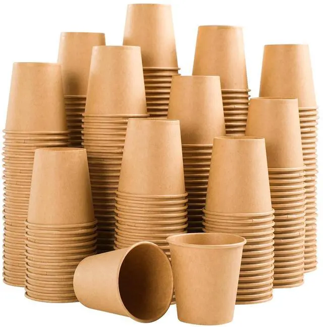 Main image of 300 Pack 3 oz Paper Cups, Disposable Kraft Small Bathroom Cups 3 Ounce, Hot/Cold Beverage Cups for Home, Kitchen, Party