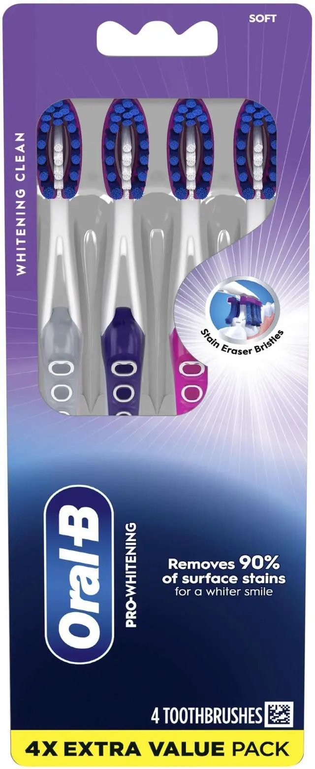 Alt view image 6 of 6 - 3D White Deep Stain Remover toothbrushes, 4 Count Toothbrush Soft, Removes 90% of Surface Stains, whitens Teeth, deep Reach, removes Plaque and Stains Tooth Brush