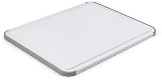 Main image of Classic Cutting Board with Perimeter Trench and Non Slip Edges, Dishwasher Safe, 11 inch x 14 inch, White and Gray