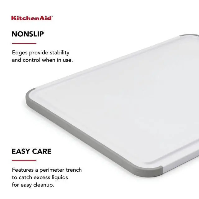 Alt view image 3 of 7 - Classic Cutting Board with Perimeter Trench and Non Slip Edges, Dishwasher Safe, 11 inch x 14 inch, White and Gray