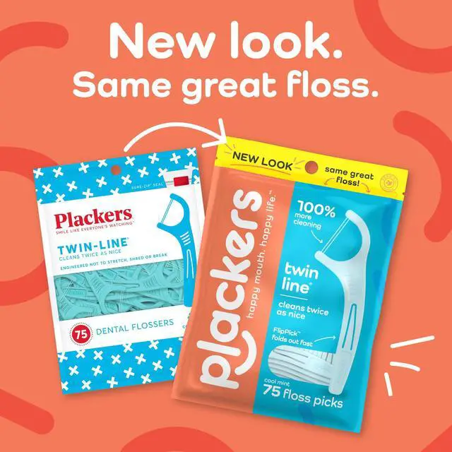 Alt view image 2 of 7 - Twin-Line Dental Flossers, Advanced Whitening and Dual Action Flossing System, Easy Storage, Super Tuffloss, 2X The Clean, Cool Mint Flavor, 150 Count (Pack of 4)