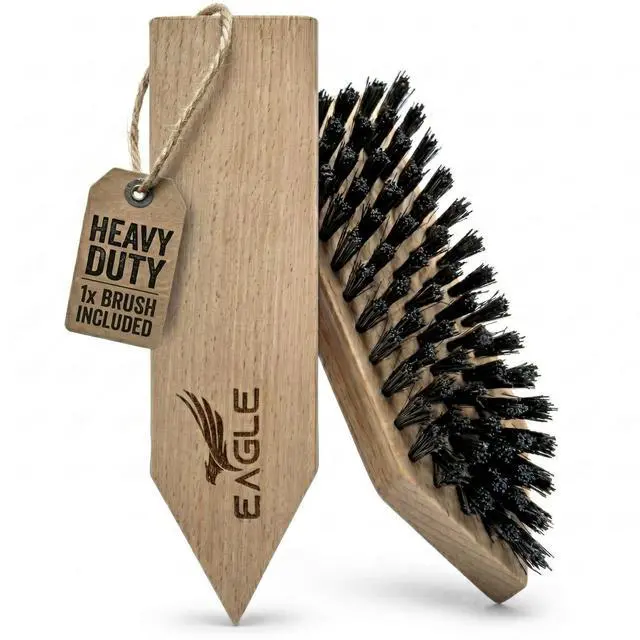 Main image of Heavy-Duty Boot & Cleat Brush Tough Bristle Scrubber for Muddy Boots, Football Cleats & Golf Shoes Rugged Cleaning Tool for Soles, Treads & Outsoles Wood Handle, Outdoor-Ready