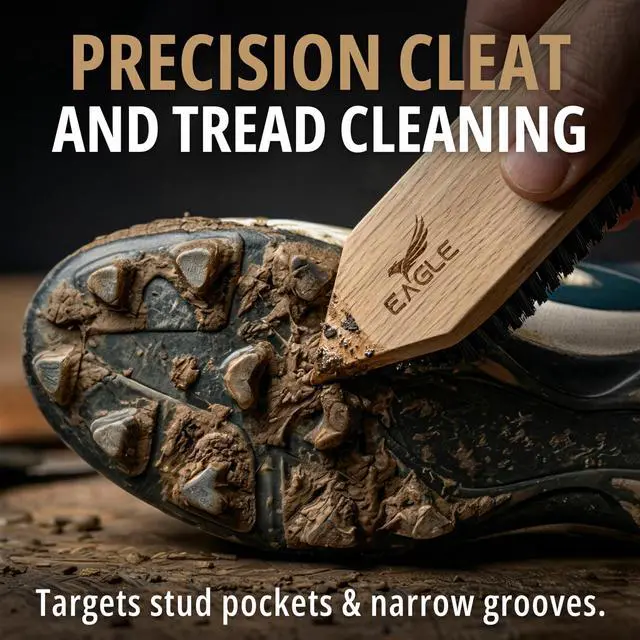 Alt view image 4 of 7 - Heavy-Duty Boot & Cleat Brush Tough Bristle Scrubber for Muddy Boots, Football Cleats & Golf Shoes Rugged Cleaning Tool for Soles, Treads & Outsoles Wood Handle, Outdoor-Ready