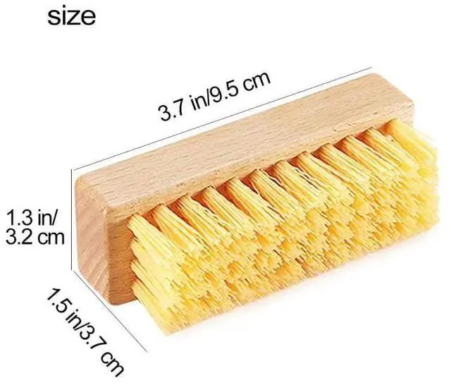 Alt view image 6 of 6 - Shoe Cleaning Brushes, Wooden Shoe Sole Bottom Scrub Brush, Stiff Nylon Bristles Scrubbing Stubborn Stains - 3 Pack