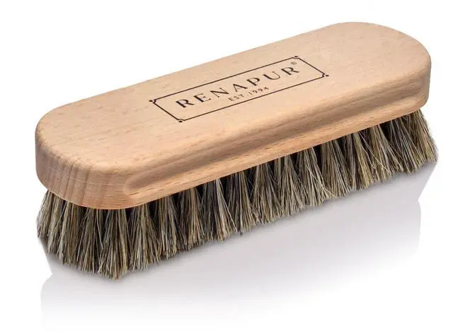Main image of Premium Horsehair Brush - Super-Soft Bristles with Ergonomic Wooden Handle, Perfect for Polishing Leather & Cleaning Suede or Fabric Shoes/Boots.