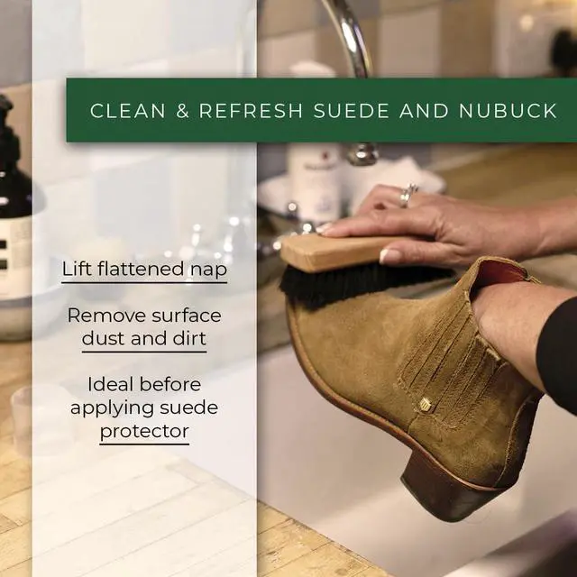 Alt view image 6 of 7 - Premium Horsehair Brush - Super-Soft Bristles with Ergonomic Wooden Handle, Perfect for Polishing Leather & Cleaning Suede or Fabric Shoes/Boots.