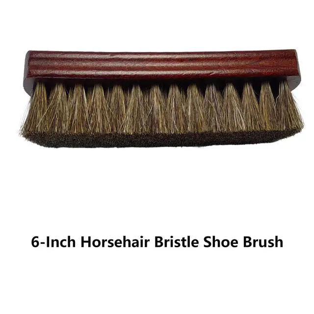 Alt view image 5 of 7 - 6" Shoe Brush Set, 3-Stiffness Horsehair Boar Nylon | 100% Horsehair, Boar Bristle, Stiff Nylon Bristle; For Leather & Boots Cleaning & Polishing; Beech Wood Handle