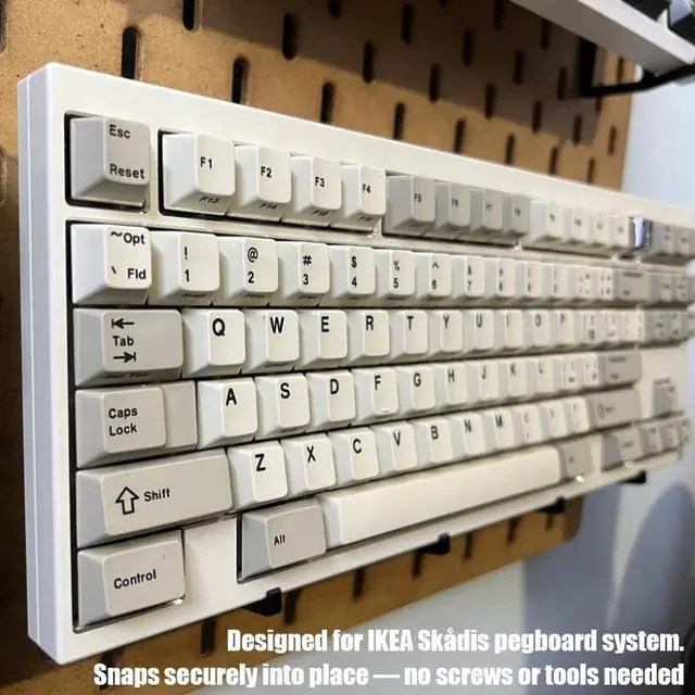 Alt view image 4 of 6 - Keyboard Display Stand for IKEA SKADIS Pegboard, 2 lb Weight Capacity, Black, 1 Pair