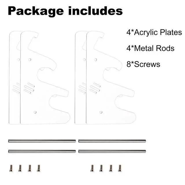 Alt view image 3 of 7 - 2 Pack Acrylic Display Stand, 3-Tier Mechanical Keyboard Holder, Desktop Clear Rack Computer Storage Shelf for 6 Keyboards (Each Holds 3)