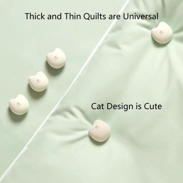 Alt view image 3 of 6 - 30 Pcs Animal-Shaped Duvet Pins Comforter Pins Curtain Pins Duvet Clips, Use as Duvet Donuts, Curtain or Drape Pins, or to Secure Upholstery (30, White-cat)