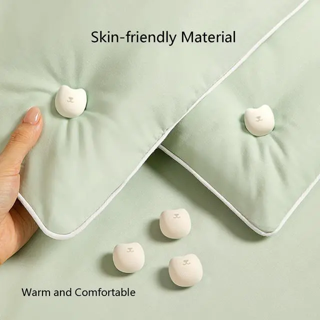Alt view image 4 of 6 - 30 Pcs Animal-Shaped Duvet Pins Comforter Pins Curtain Pins Duvet Clips, Use as Duvet Donuts, Curtain or Drape Pins, or to Secure Upholstery (30, White-cat)