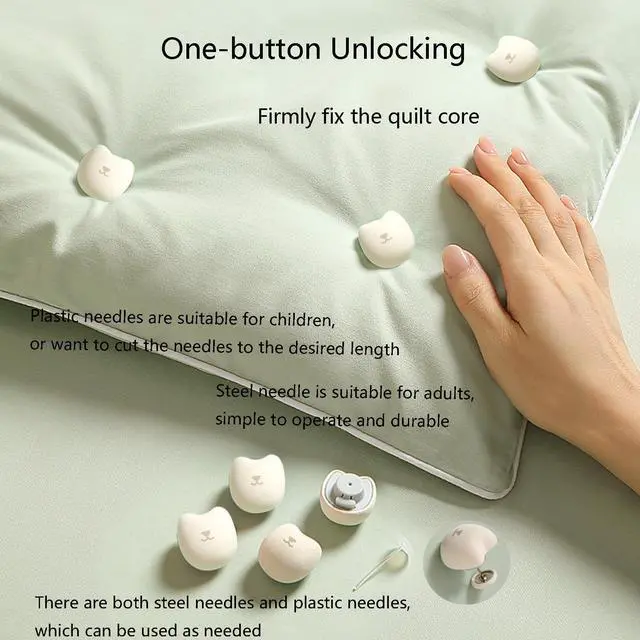 Alt view image 5 of 6 - 30 Pcs Animal-Shaped Duvet Pins Comforter Pins Curtain Pins Duvet Clips, Use as Duvet Donuts, Curtain or Drape Pins, or to Secure Upholstery (30, White-cat)