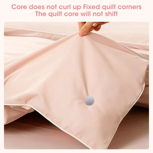 Alt view image 3 of 7 - Duvet Clips Duvet Cover Pins,Duvet Pin Comforter Clips 16set, Soft Fabric Material Double Sided Pin Fasteners for Quilt, Cushions, Curtains- Grey