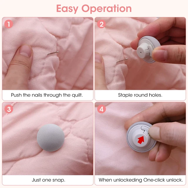 Alt view image 4 of 7 - Duvet Clips Duvet Cover Pins,Duvet Pin Comforter Clips 16set, Soft Fabric Material Double Sided Pin Fasteners for Quilt, Cushions, Curtains- Grey