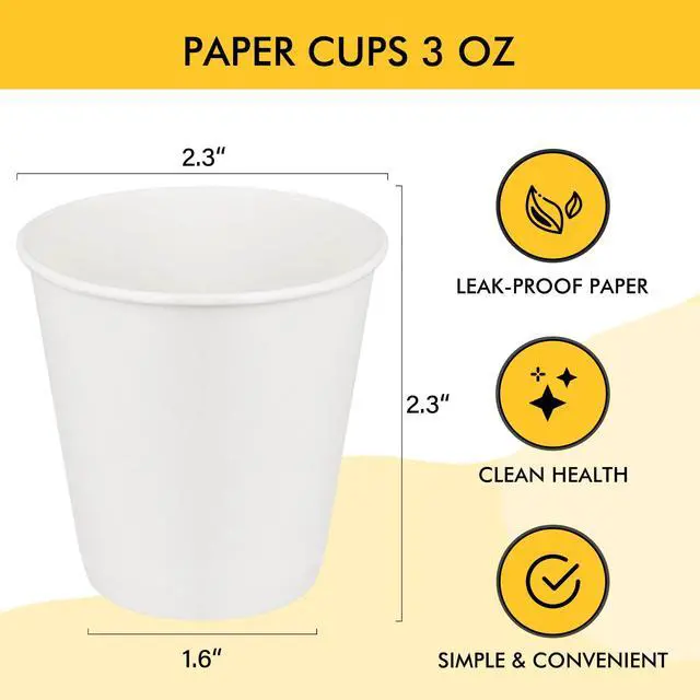 Alt view image 2 of 6 - 300 Pack Paper Cups 3 oz, Bathroom Cups 3 oz, Disposable Bathroom Paper Cups, Small Mouthwash Cups, Ideal for Party, Travel, Events, Picnic, BBQ