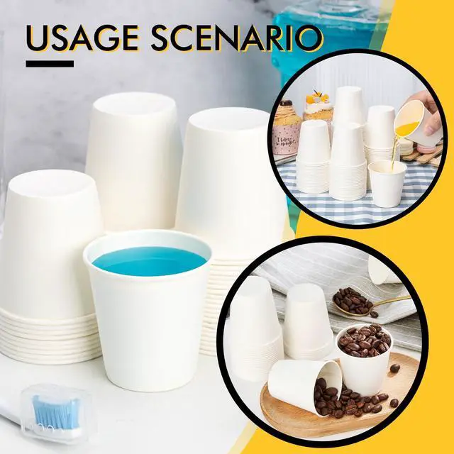 Alt view image 5 of 6 - 300 Pack Paper Cups 3 oz, Bathroom Cups 3 oz, Disposable Bathroom Paper Cups, Small Mouthwash Cups, Ideal for Party, Travel, Events, Picnic, BBQ