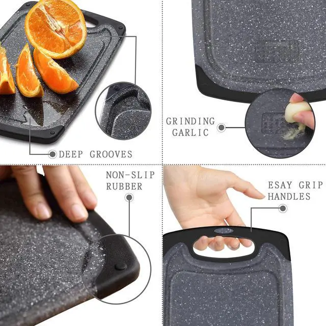Alt view image 3 of 7 - Plastic Cutting Boards Set of 3,BPA Free,Dishwasher Safe