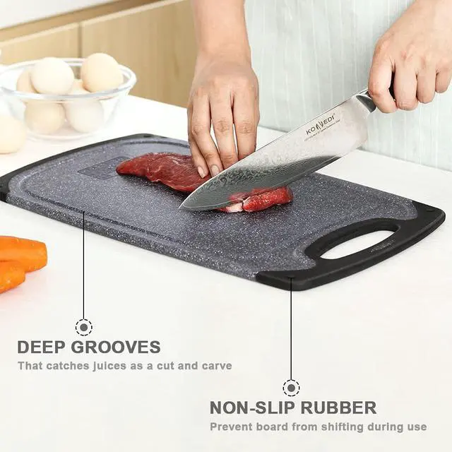 Alt view image 7 of 7 - Plastic Cutting Boards Set of 3,BPA Free,Dishwasher Safe
