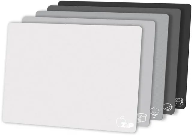 Main image of Flexible Plastic Cutting Board Set of 5 Gradient Color, Colorful Chopping Boards, BPA Free Mats, Non-Slip, Dishwasher Safe, 15x12 Inch, Gray Neutral Colors