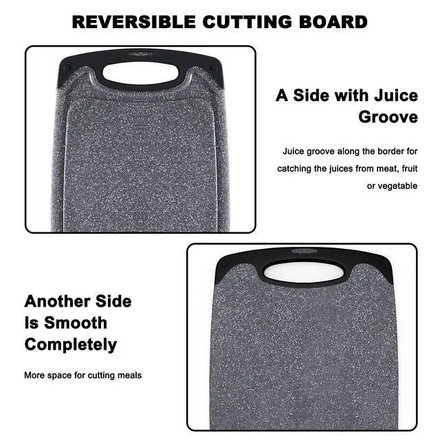 Alt view image 6 of 7 - Plastic Cutting Boards Set of 3,BPA Free,Dishwasher Safe