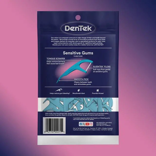 Alt view image 7 of 7 - Comfort Clean Sensitive Gums Floss Picks, Soft & Silky Ribbon, 150 Count, 3 Pack