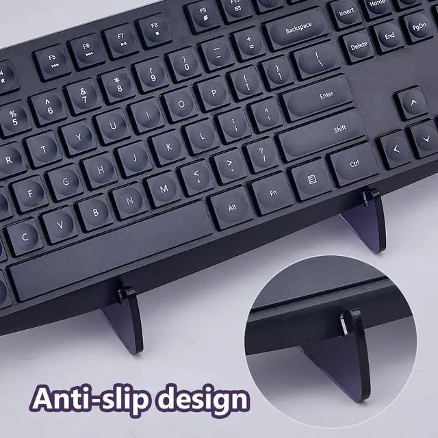 Alt view image 4 of 6 - 1-Tier Acrylic Keyboard Display Stands Black Mechanical Keyboard Holder 16.4x13.4x8.5cm Keyboards Storage Stand for Computer Tablet, Holds up to 1 Keyboards