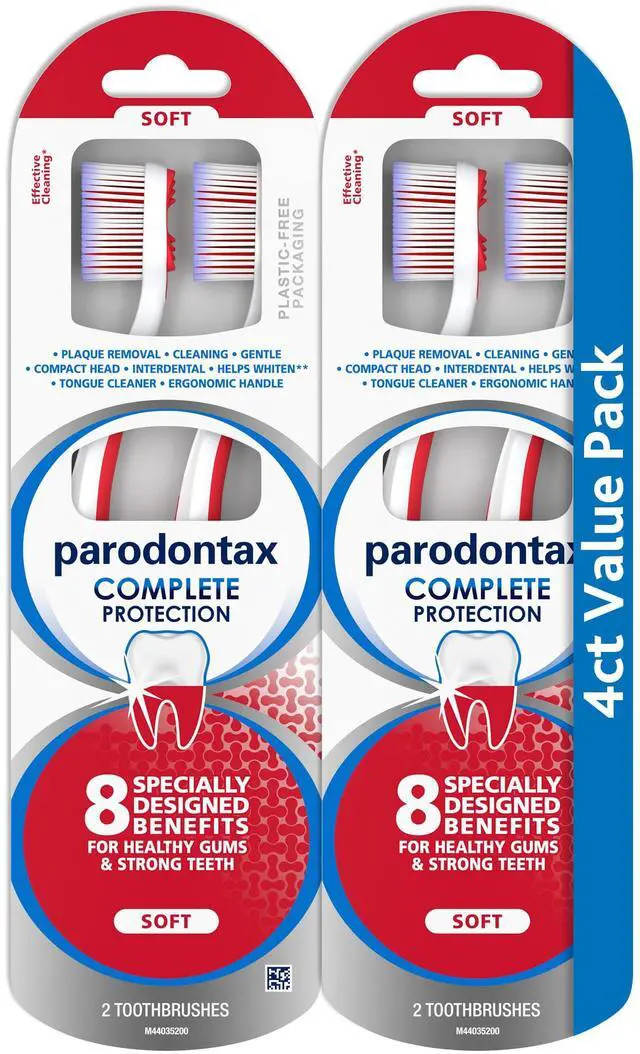 Main image of Complete Protection Soft Toothbrush for Healthy Gums and Strong Teeth - 2 x 2 Pack