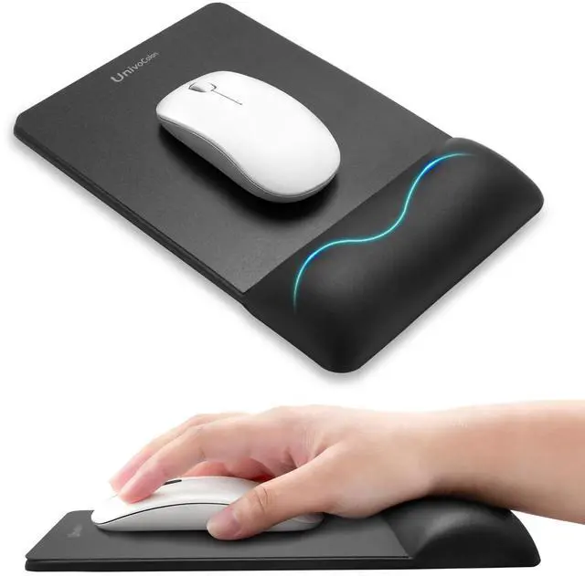 Main image of Mini Size Mouse Pad for Business Trips and Travel,Premium PU Material,Ergonomic Design,Smooth Mouse Operation with Hard Plate,Reduces Fatigue(Black)