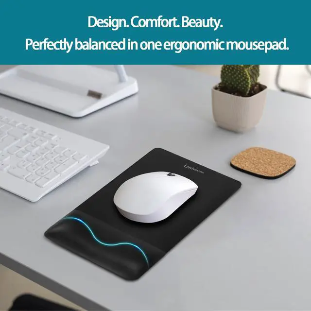 Alt view image 5 of 7 - Mini Size Mouse Pad for Business Trips and Travel,Premium PU Material,Ergonomic Design,Smooth Mouse Operation with Hard Plate,Reduces Fatigue(Black)