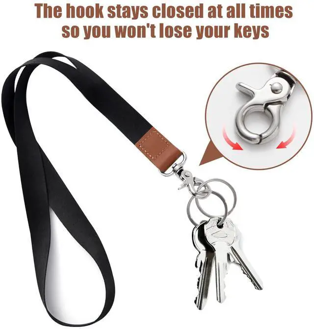 Alt view image 3 of 7 - Lanyard, Lanyards for Keys, Black Keychain Long Lanyard for Women Men, Cute Neck Lanyard for ID Badges Wallet