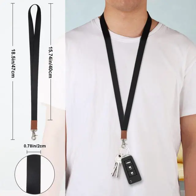 Alt view image 7 of 7 - Lanyard, Lanyards for Keys, Black Keychain Long Lanyard for Women Men, Cute Neck Lanyard for ID Badges Wallet