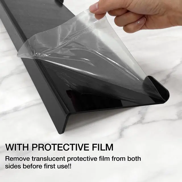 Alt view image 5 of 7 - Acrylic Tilted Computer Keyboard Stand Holder, 16.9" x 5.7" Keyboard Riser with Silicone Anti-Slip Strip, Keyboard Tray for Easy Ergonomic Typing for Office Desk, Home, School (Black)