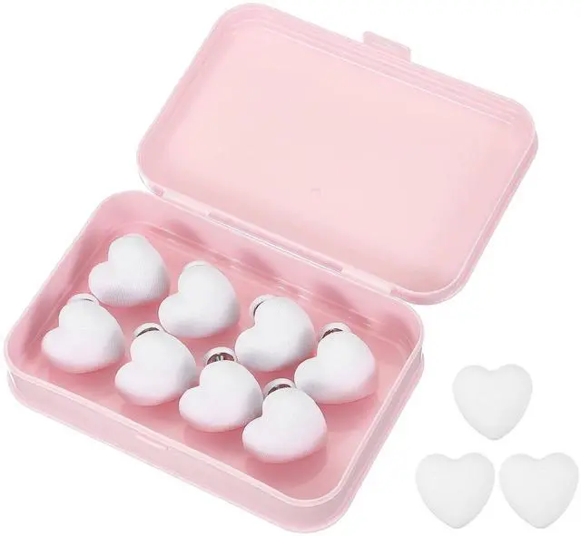 Main image of 8 Pcs Duvet Cover Pins to Hold Comforter Inside, Duvet Clips with Soft Fabric Material for Quilt Cushions Curtains, White (Heart)