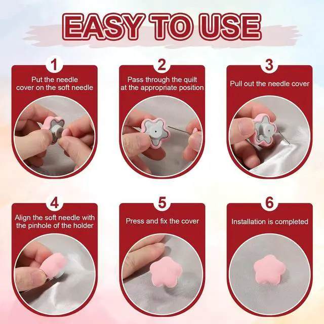 Alt view image 3 of 6 - 8 Pcs Duvet Cover Pins to Hold Comforter Inside, Duvet Clips with Soft Fabric Material for Quilt Cushions Curtains, White (Heart)