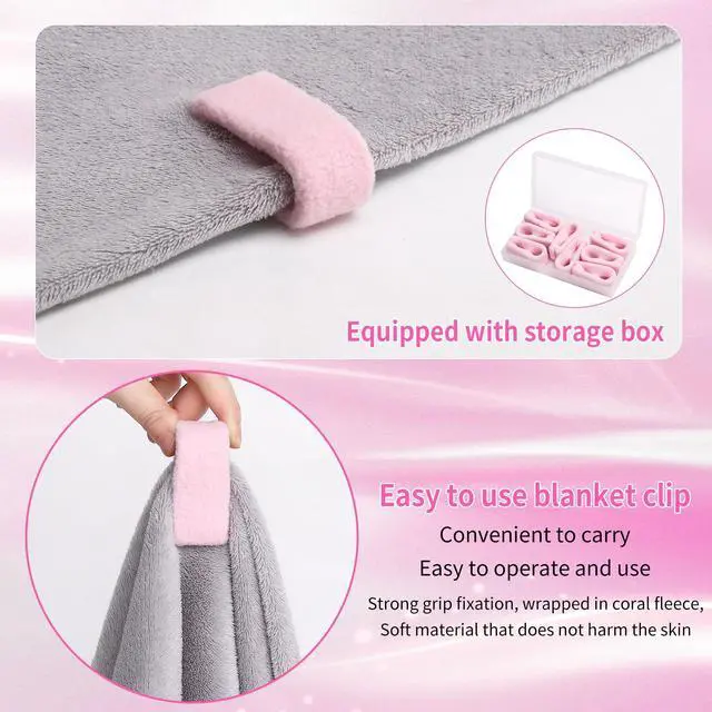 Alt view image 6 of 7 - Pack-of-8 Duvet Clips, Upgraded Non-Slip Duvet Cover Clips to Keep Duvet in Place, Comforter Quilt Gripping Holder Fixator Without pins (Gray)