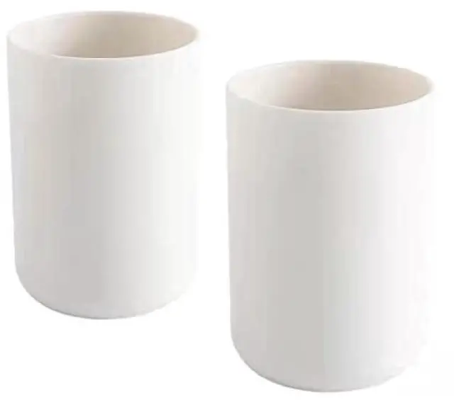 Main image of Bathroom Tumblers 2Pcs, Mouthwash Cup, Toothbrush Holders, Drink Mug, Pen Holder, Unbreakable Dishwasher Safe, 10fl.oz(300ml)/Pcs (White & White)