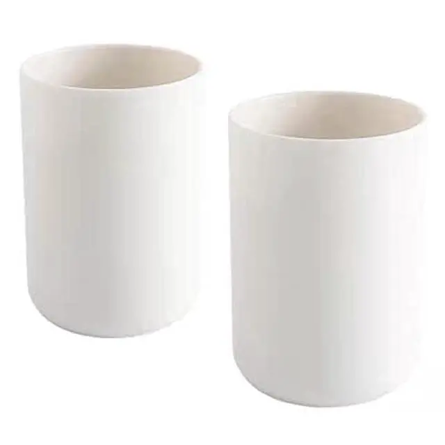 Alt view image 2 of 6 - Bathroom Tumblers 2Pcs, Mouthwash Cup, Toothbrush Holders, Drink Mug, Pen Holder, Unbreakable Dishwasher Safe, 10fl.oz(300ml)/Pcs (White & White)