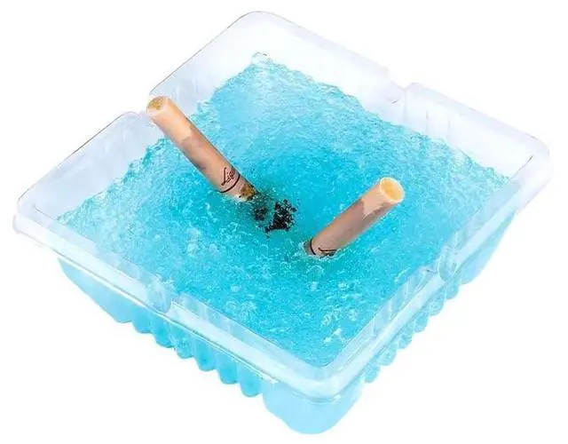 Alt view image 4 of 4 - 50PCS Disposable Ashtrays Clear Portable Ash holder Square Plastic Ash Tray for Cigarettes Outdoor Indoor Quickly Extinguish Cigarette, 4.3inch X 4.3inch