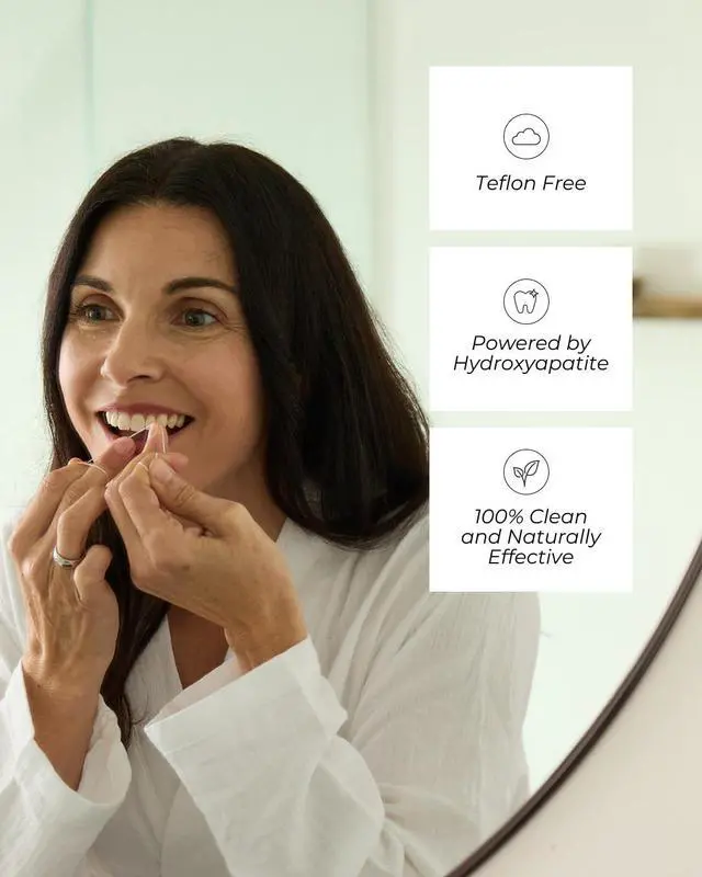 Alt view image 2 of 5 - Scrubby Tooth Floss - Natural PFAS Free Floss for Teeth with Hydroxyapatite and Xylitol - Dentist-Formulated Plaque Remover for Teeth - Vegan, Expanding Dental Flossers, Mint Waxed, 30 Yards